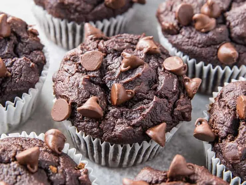 Double Chocolate Banana Almond Flour Muffins
