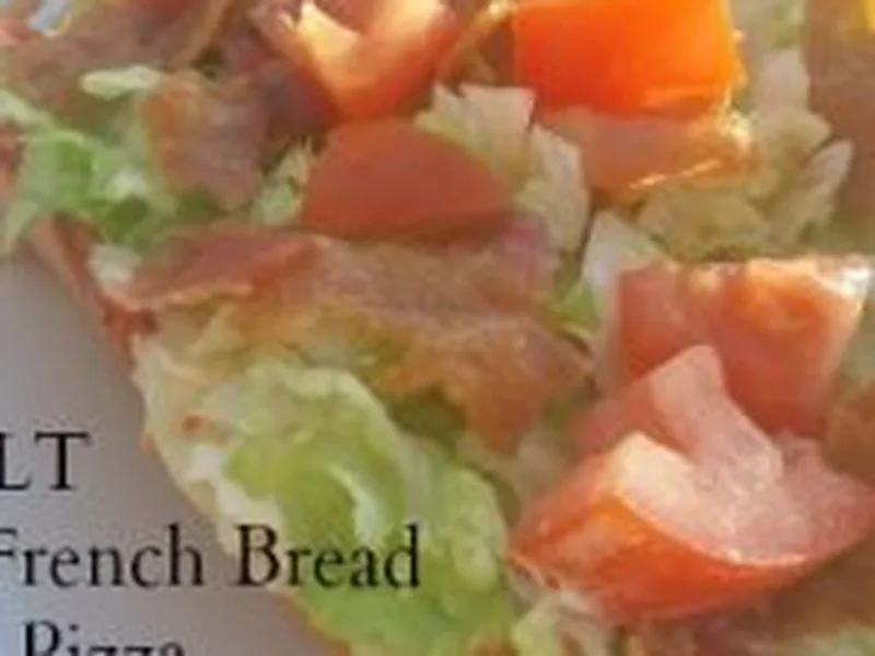 French Bread BLT Pizza with Crispy Bacon