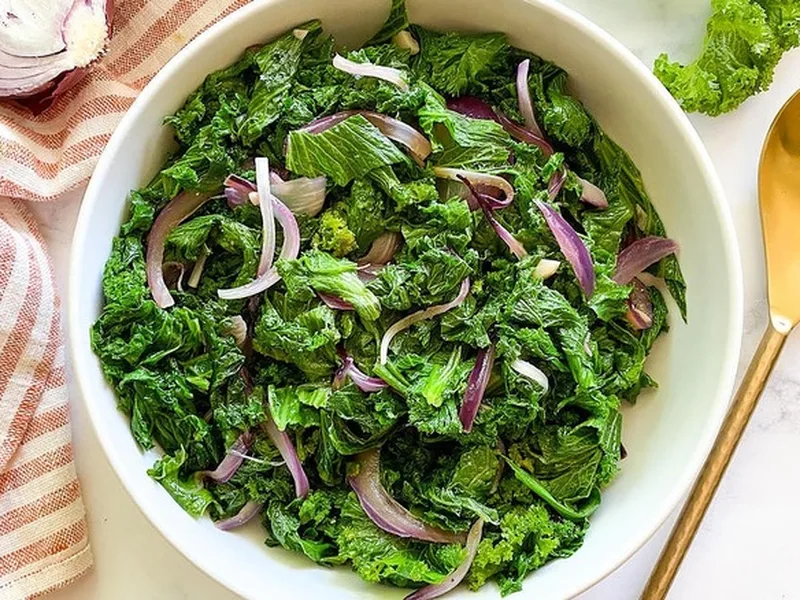 Sauteed Mustard Greens with Apple Cider Vinegar