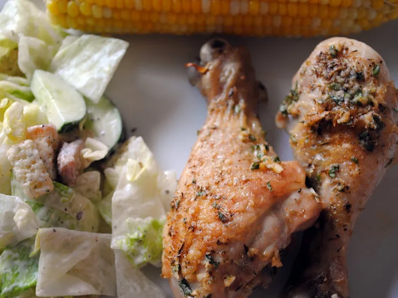 Parmesan Garlic Roast Chicken Drumsticks