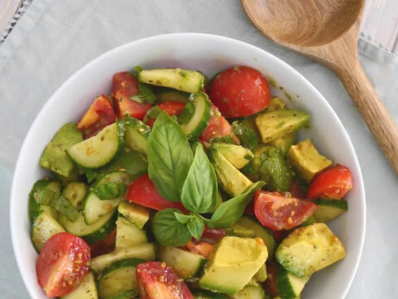 Low Carb Cucumber Tomato Avocado Salad