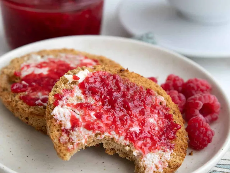 Low Carb Microwave English Muffins with Almond Butter