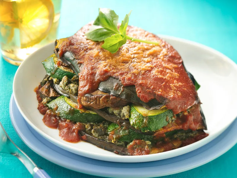 Layered Eggplant Stacks with Spinach Ricotta