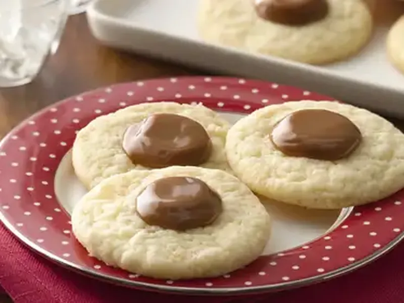 Caramel Thumbprint Sugar Cookies with Soft Caramel Centers