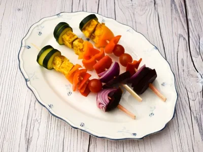 Grilled Tandoori Tofu Skewers with Vegetables